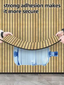 1 Rotolo di carta da parati autoadesiva, pannelli murali a griglia in legno 3D, impermeabile e resistente all'umidità, adesivi per pareti a griglia verticale rinforzati, adatti per decorare soggiorni, soffitti, uffici e camere da letto - Multicolore - Visualizzare 7