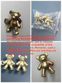 2 peças Fivela de costura liga moderno em forma de urso para casa