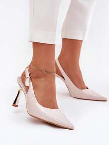 Women's Fashion Versatile Commuting Elegant High Heels - Beige - View 2