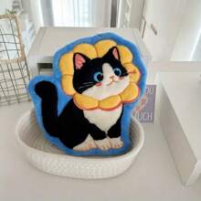 Toalla de mano de felpa de coral con diseño de gato lindo - de secado rápido, súper absorbente y suave, fácil de colgar en la cocina y el baño, toalla de mano absorbente y linda con dibujos animados de felpa de coral para la cocina y el baño, conveniente para secar en cualquier momento