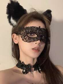 1 件性感蕾丝化妆舞会面具、镂空蕾丝眼罩、酒吧派对私密表演道具、情人节配饰 - 彩色 - 查看 12