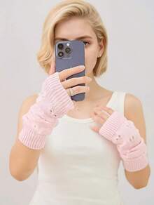 Fingerless Arm Warmers For Grunge Punk Style Accessories - Berwarna merah muda - View 4
