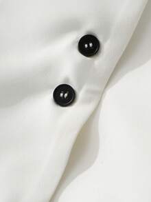 Women's Summer Casual Solid Color Button Front Tank Top + Pleated Mini Skirt 2-Piece Set - White - View 5