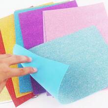 10pcs A4 Gold Powder Sponge Paper,With Adhesive, Assorted Colors - Premium Craft Paper For DIY Projects, Wedding & Birthday Party Decorations