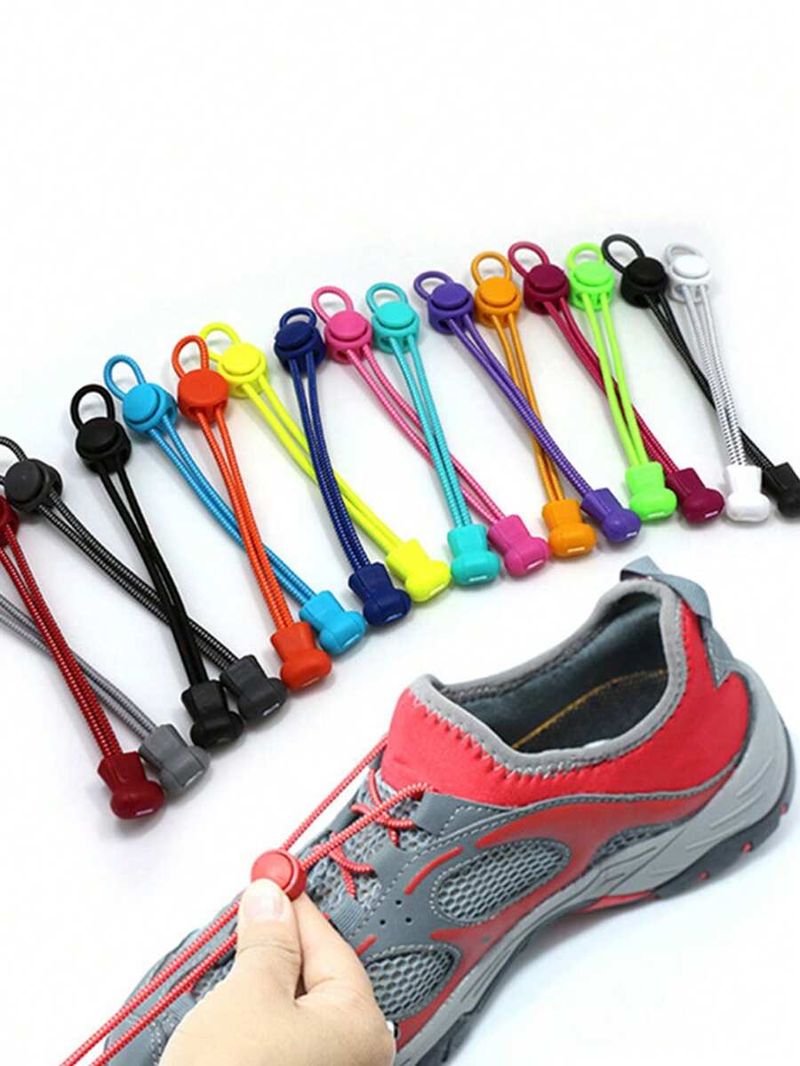 No-Tie Elastic Shoelaces For Outdoor Hiking Shoes, Sports Shoes, Running Shoes - Multicolor - View 1