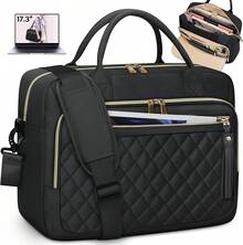 Bolsa para Laptop Mujer 17.3 Pulgadas Maletin para Laptop Impermeable Portafolios para Laptop bolsa para computadora, para Oficina, Negocios, Viajes, Universidad, Negro - Negro - Ver 11