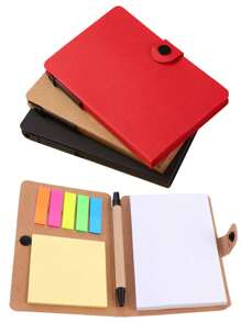 2 pièces/Set Cadeau de rentrée scolaire - Carnet en kraft + Notes adhésives colorées + Stylo combiné, Articles de papeterie portables pour bureau et étudiants, Carnet de rendez-vous, Boîte-cadeau de papeterie pratique
