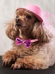 5pcs Pet Bow Ties, Cute Shiny Bow Dog Collar, Cat Bow Ties, Suitable For Pet Daily Outfit, Holiday Gift, Christmas