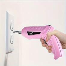 47 Pcs Upgraded Pink Mini Deformable 90°, Rotatable And Foldable Handheld Electric Screwdriver Set, Wireless USB Charging Set, With Screwdriver Head Gift, Practical For Home Use, Lightweight, Easy To Carry, Essential Home Tool Set, Perfect Festival Gift