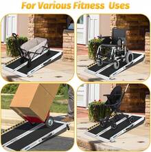 mteryoing 6FT Aluminum Folding Wheelchair Ramp - Portable Access Ramp With Textured Surface, Reflective Edges & Carry Handle For Steps, Doorways, Curbs - Black - View 3
