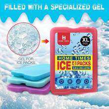 Home Times 4 包超薄冰袋，快速冷冻，节省空间，可重复使用，适用于午餐盒或冷藏箱，夏季 - 彩色 - 查看 2