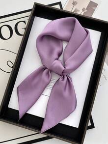 1pc 27.6" X 27.6" Women's Faux Silk Scarf, Solid Color Square Neckerchief, Bag Decor, Beach Wrap, Shawl For Sun Protection For Dress - A - View 15