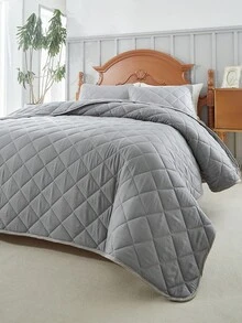 1 件夏季床罩、床上用品、舒适凉爽的被子、灰色斜格子夏季被子、空调被、柔软透气的床上用品、舒适亲肤的薄被子、房间装饰、适合单人床、全尺寸床、特大号床、大号床所有尺寸床、适合夏季、卧室宿舍用柔软轻便床罩、家纺、可机洗、完美的节日礼物、返校季、秋季装饰、秋季装饰、房间装饰 - 灰色 - 查看 5