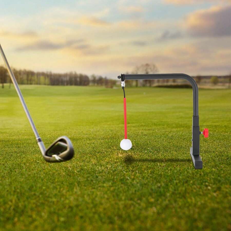 TFCFL Golf Swing Trainer Aid Golf Practice Swing Groover & Hitting Training Adjustable - Đen và đỏ - Xem 1