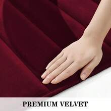 Burgundy Memory Foam Bath Mats, Non Slip Extra Soft Absorbent Machine WashableToilet Bathroom Rug Set 3 Piece (20"X32"+24"X44"+U Shape 20"X24") - Burgundy - View 9