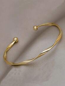 1件扭纹设计手镯，休闲时尚百搭配饰 - 彩色 - 查看 2