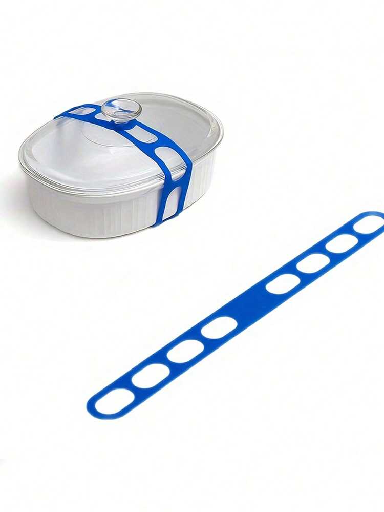 Silicone Universal Reusable Box Fixing Strap, Lid Latch The Reusable Universal Lid Securing Strap For Crockpots, Strong Grip, Easy To Use, Adjustable, , And Versatile Lid Fastening Solution, Perfect For Home, Office, And Outdoor Use, Make It Easy To Transport Your Favorite Dishes With One Simple Strap - Multicolor - View 7