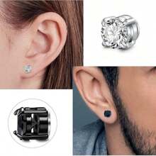 6 pares de pendientes de botón de acero inoxidable sin perforar, joyas para nariz sin perforar para mujeres y hombres, juego de pendientes de botón falsos sin perforar para oídos sensibles