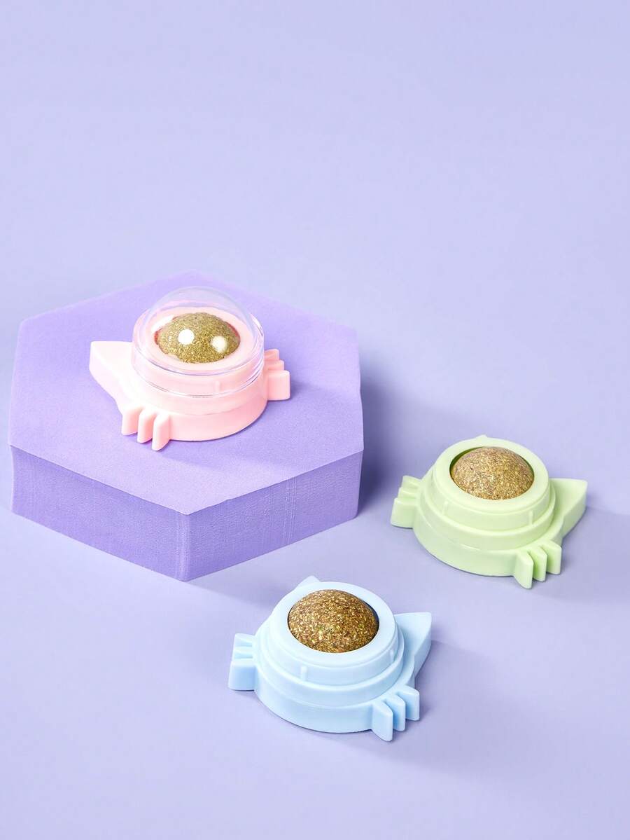 PETSIN 1 件装猫薄荷球趣味可舔猫零食猫薄荷球小猫玩耍咀嚼清洁牙齿玩具适用于中小型猫宠物用品 - 彩色 - 查看 1