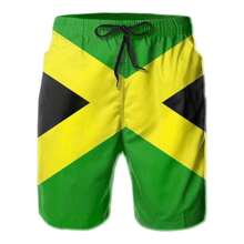 Maillots de bain courts homme imprimés en 3D avec le drapeau jamaïcain, shorts de plage mode d'été Jamaïque, shorts de planche de surf, shorts de sport à séchage rapide