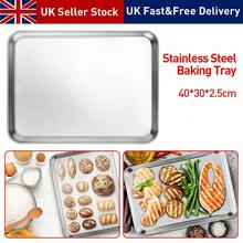 STAINLESS STEEL BAKING TRAY/ROASTING DISH/OVEN TRAY/SHEET PAN/OVEN DISH - Silver - View 5