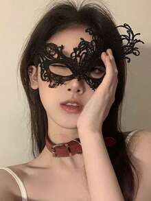 1 件性感蕾丝化妆舞会面具、镂空蕾丝眼罩、酒吧派对私密表演道具、情人节配饰 - 彩色 - 查看 14
