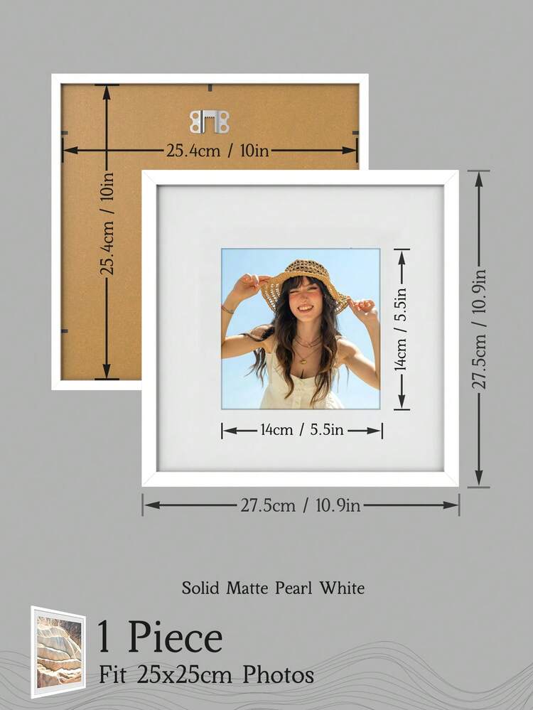 Marcos de fotos de galería de collage de varios tamaños (A4/30x40/30x30/25x25/20x20cm), exquisitos marcos de fotos de madera de gran tamaño para pared, marcos de retrato para pared de fotos, aptos para fotos de tamaños A4/30x40/30x30/20x20cm/12x16/12x12/10x10/8x8 pulgadas, en colores dorado/beige/marrón rojizo/marrón manchado/negro tinta/blanco perla con imitación de grano de madera/superficie mate, en estilos clásico/simple/cottagecore/retro/todo a juego (sin papel fotográfico) - Multicolor - Añade 35