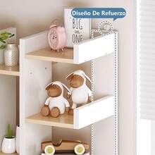 Librero de almacenamiento multicapa con cajones diseño minimalista para sala u oficina organizador de libros y decoración moderno y funcional - Granate - Ver 8