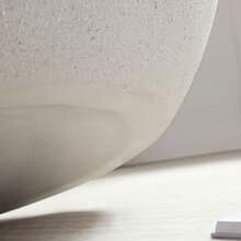 43.31" Fiberglass Elliptical Coffee Table For Living Room Vintage Table, Matte Rocks Table Front Of The Sofa, Irregular Center Table, No Need Assembly - Màu be - Xem 4