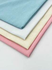 4 piezas de tela tipo lino para punto de cruz - Tela de tejido llano de alta calidad para manualidades DIY, 50x50cm (Blanco, Beige, Azul Claro, Rosa)