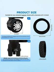 8/16 件装行李箱轮保护套，耐磨降噪行李箱套，兼容 8 轮旋转套件，混合外壳，铝制框架，密码锁 - 无需清洗旅行必需品旅行配件假期暑假返校包学校用品学校配件学校用品 - 彩色 - 查看 4