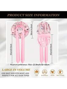 1件女士缎面睡帽，纯色，弹性抽绳，可调节，适合夜间佩戴，可用作浴帽、护发产品和配饰，也适用于沙龙、美容院、旅行、返校、度假等场合。 - 彩色 - 查看 4