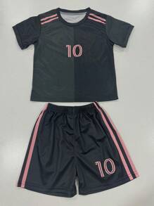 [Custom Product] Personalized Name Argentina National Team #10 Youth Soccer Jersey Set - Polyester Crew Neck Top And Shorts, Suitable For Boys' Sports Training And Casual Wear, Perfect For Outdoor,Multi-Functional,Ornamental,Letter,Stylish,Modern,Colorful,Cute,Adorable,Casual,Custom,Personalised,Unique,Customized,Ideal Gifts For Him,Ideal Gifts For Her