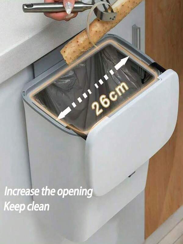 7L/9L Covered Kitchen Garbage Bin, Kitchen Cabinet Door Hanging Garbage Bin, Sink Garbage Bin, Bathroom Garbage Bin, Wall Mounted Garbage Bin, Kitchen Countertop Garbage Bin.