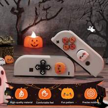 硅胶十字 D-Pad 按钮帽套装可爱操纵杆盖 - ABXY 键按钮贴纸兼容 Switch/OLED Joy Con - 彩色 - 查看 7