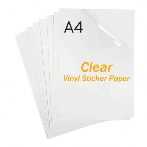 100 Stücke A4 Größe transparente Vinyl Aufkleber Etiketten, nicht wasserfest, selbstklebend, geeignet für Tintenstrahldrucker, funktional und für den Haushalt (21,0 x 29,7 cm), Schulmaterial, Schulanfang