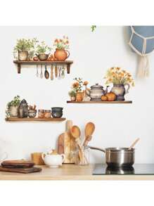 1 pièce Autocollant mural décoratif créatif pour ustensiles de cuisine, restaurant, cuisine, maison, convient pour le salon, la chambre, la salle de bain, décoration de la maison, autocollants, décalcomanies murales, décalcomanies en vinyle pour la décoration de la salle de bain de la maison, décorations de printemps pour donner à votre maison un nouveau look, autocollants de décoration pour fêtes, cadeaux d'anniversaire et de remise de diplômes