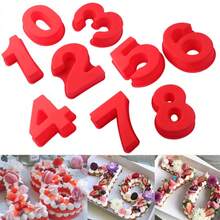 10 Inch 0-8 Number Moulds Baking Forms Silicone Cake Pan Number Cake Molds For Cakes Decoration - Multicolor - View 3