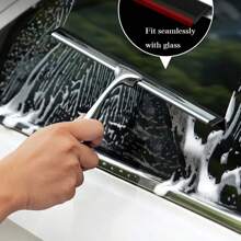 1 pieza Rasqueta de acero inoxidable para vidrio, 1 pieza Rasqueta profesional de acero inoxidable con hoja de silicona, herramienta de limpieza multiusos para baño, cocina, piso y superficies de vidrio, limpieza de ventanas, raspador para el regreso a clases