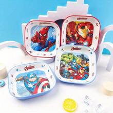 Marvel 1 Stück offiziell lizenzierte Marvel Avengers Serie Dinner Teller, neuartige coole Iron Man Dekorationen, unzerbrechliches Spinne-Man Geschirr, glatte Ornamente, Film-Zubehör, Geburtstagsgeschenk