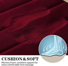 Burgundy Memory Foam Bath Mats, Non Slip Extra Soft Absorbent Machine WashableToilet Bathroom Rug Set 3 Piece (20"X32"+24"X44"+U Shape 20"X24") - Burgundy - View 5