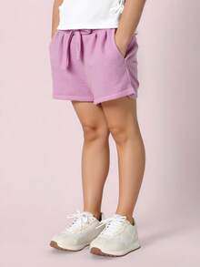 Short rosa confeccionado en baby cotton con cintas y bolsillos - Rosa - Ver 3