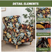 Local Delivery - Banquet Armchair Slipcover Printed Chair Covers With Arms Stretch Club Chair Slipcover Soft Armchair Sofa Covers Anti-Slip Furniture Protector For Dogs Pets Home Living Room Decor, 14 - A5 - 查看 3