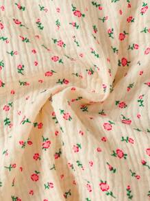 MommBaby Pelele para bebé recién nacido niña con estampado floral, cuello con volantes y abotonadura delantera de manga larga, estilo pastoril lindo y casual para primavera y otoño