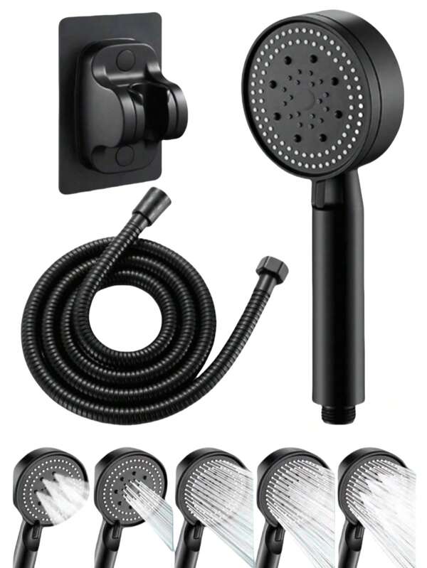 Juego de 3 piezas: cabezal de ducha de lluvia de alta presión con rociador de mano, soporte adhesivo para el cabezal de ducha, conjunto de accesorios de ducha para decoración del baño en casa, ideal para el baño y salir