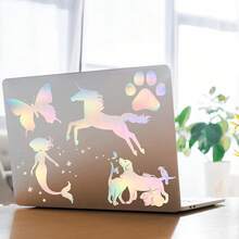 36 Sheets A4 Holographic Paper Sticker Transparent Waterproof Self Adhesive Film 11.X 8.3 Inches (Gem,, Colorful,) - 豐富多彩的 - 查看 2