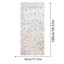 Daisy Flower Colored Sunlight Static Prism Window Film - Double Sided, No-Stick Static Adhesion, Anti-Clash Rainbow Sun Catcher, Reusable PVC For Home And Office Decoration