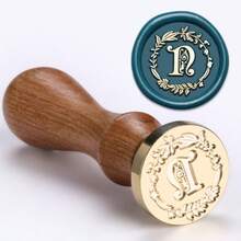 26pcs Floral Wreath & Letter Wooden Handle Stamp Set