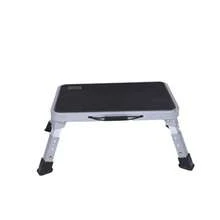 1pc Outdoor Minimalist Portable Foldable Footstool, Home Bathroom Anti-Slip Small Step Stool, 4-Legged Stepladder School Supplies, Back To School - Black - View 4