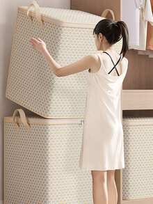 1pc Packing Clothes Moving Bag, Large Capacity Clothing Storage Organizer Box, Moisture Proof Quilt Blanket Saver